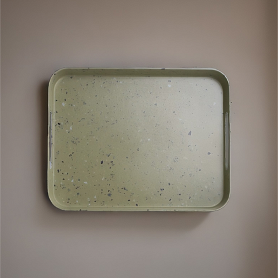 Поднос прямоугольный STONE зеленый 33х26см