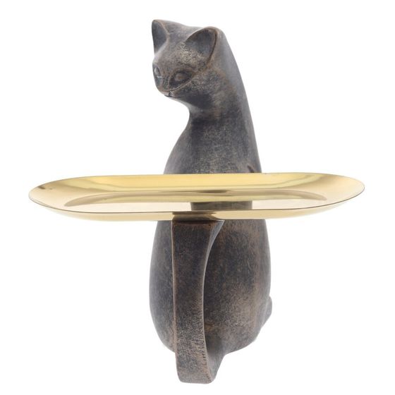 Фигурка декоративная &quot;Кошка&quot; с подносом, L18,5 W17 H18 см