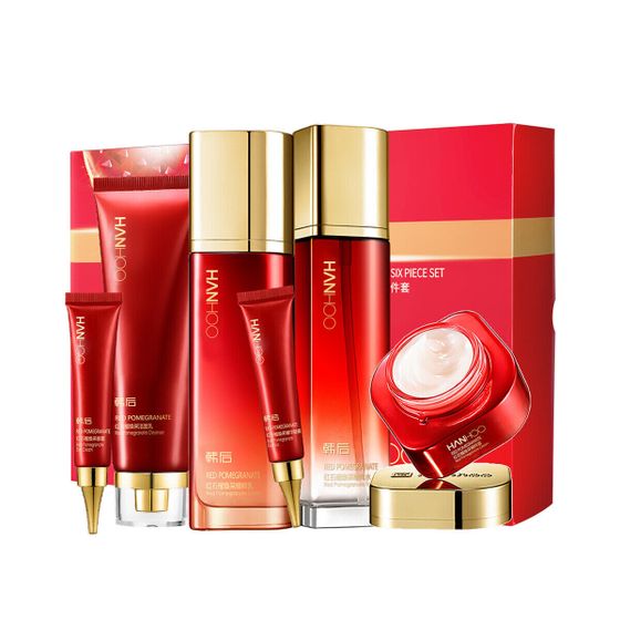 HANHOO Red Pomegranate Radiant Skincare Sets Tightening Hydrating Moisturizing And Hydrating 7-Piece Set/8-Piece Set