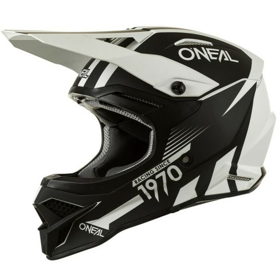 Шлем кроссовый O&#39;Neal 3Series Interceptor, ABS, матовый,  черный/белый, S
