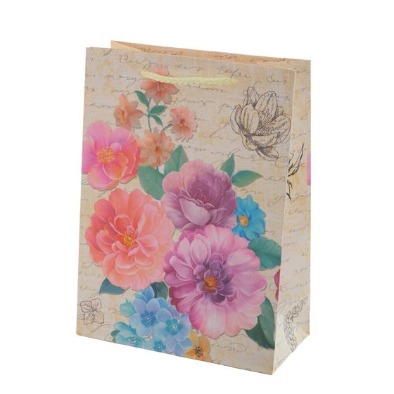 Пакет подарочный (бумага 210г/м2, блок микс 12шт), L18 W8,5 H24 см, 4в.