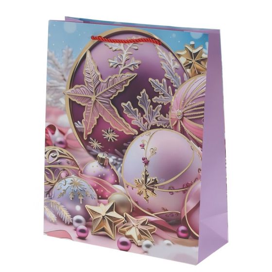 Пакет подарочный (бумага 210г/м2, блок 12шт), L30 W12 H39 см, 4в.