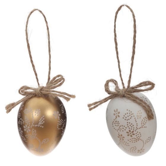 Набор из 6-ти изделий декоративных подвесных "Яйцо" (4*6,5), L17 W8,5 H4 см