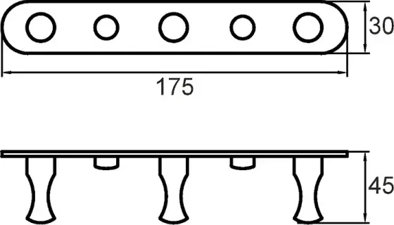 !09 Крючок 3 штуки на планке 001sm30m41 латунь цвет хром