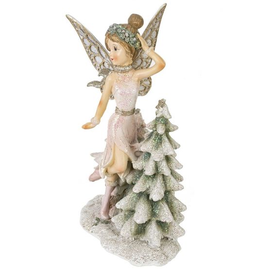 Фигурка декоративная &quot;Фея с елочкой&quot;, L11 W6 H17 см