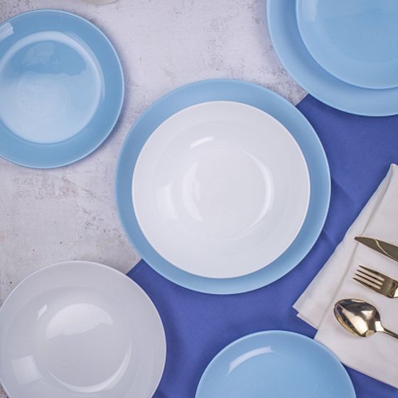Столовый набор ЛАЙТ БЛЮ&amp;УАЙТ 18 предметов
