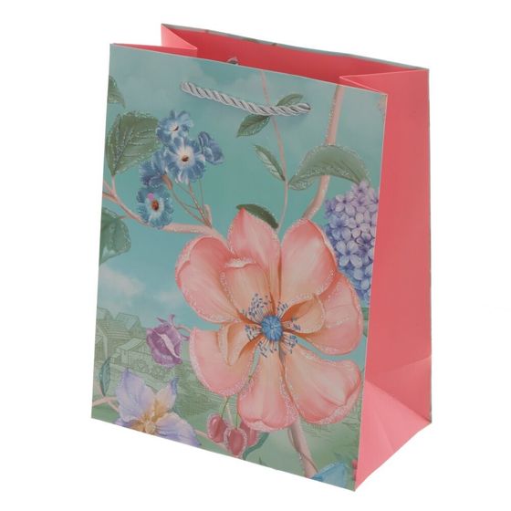 Пакет подарочный (бумага 210г/м2, блок 12шт), L18 W10 H23 см, 4в.