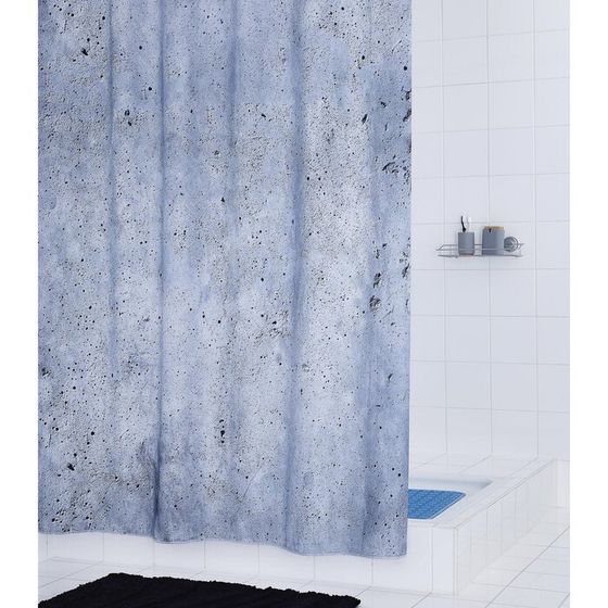 Штора для ванных комнат Cement, цвет серый, 180х200 см