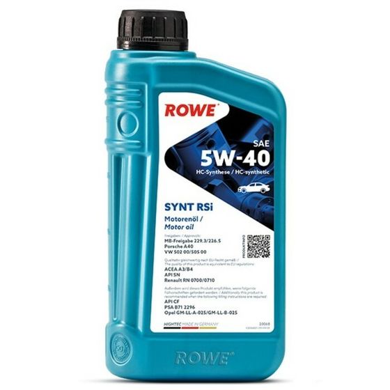 Масло моторное Rowe 5/40 Hightec Synt RSI A3/B4,API SN, синтетическое, 1 л