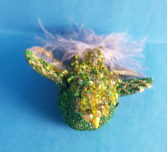 !09 НАБОР 3 ШТУКИ - ЕЛОЧНАЯ ИГРУШКА НА КЛИПЕ "BIRD OF PARADISE" , ПТИЧКА, цвет зеленый