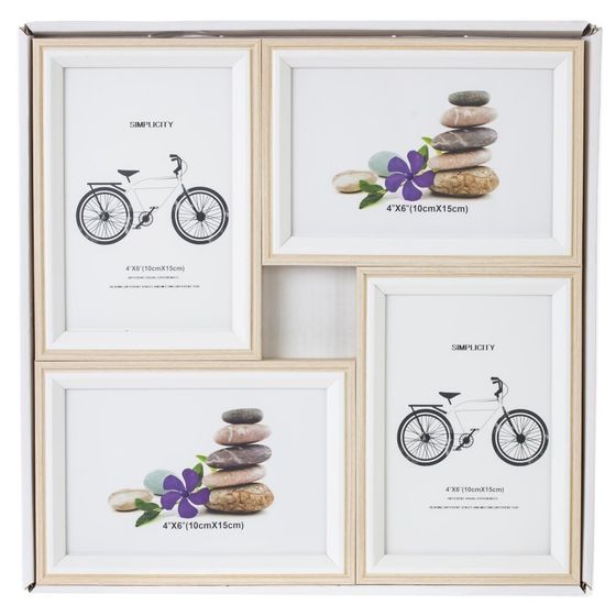 Фоторамка-панно для 4-х фото, L29 W2 H29 см