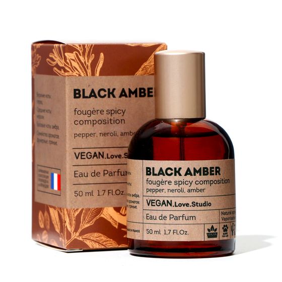 Парфюмерная вода женская Vegan Love Studio Black Amber, 50 мл (аромат Black Pepper &amp; Amber, Neroli)