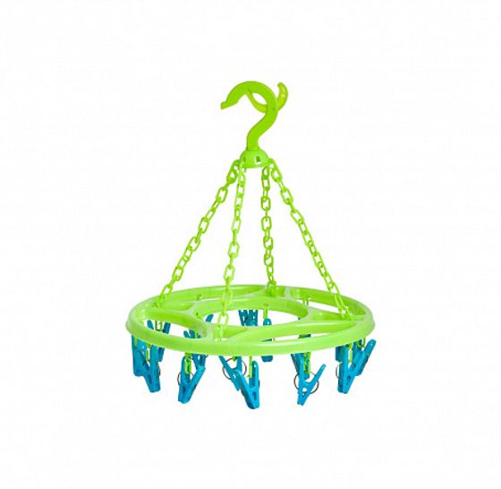 Вешалка + 16 прищепок пластик