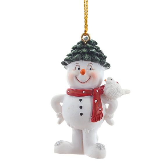 Фигурка декоративная подвесная "Снеговик", L3,5 W2,5 H5 см, 4в.