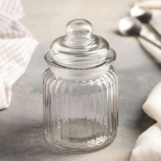 Банка стеклянная с крышкой FLEUR 250мл