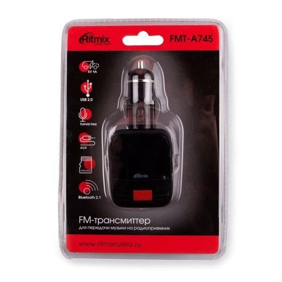 Автомобильный FM-модулятор Ritmix FMT-A745 SD/BT/USB черный