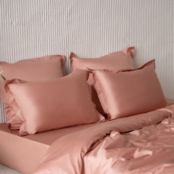 Комплект наволочек «Киа», размер 70x70 см, цвет бежево-розовый, 2 шт