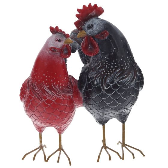 Фигурка декоративная &quot;Петух с курицей&quot;, L16 W15,5 H20 см