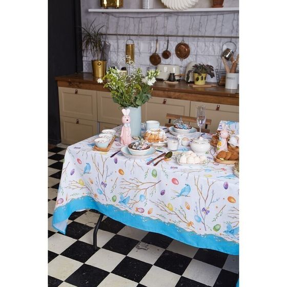 !09 Скатерть Happy Easter 144х250 см, 100% хлопок, 164 г/м2
