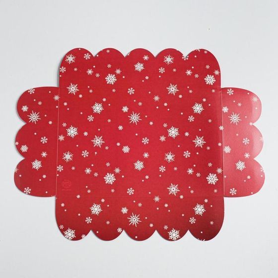 !09 Коробка подарочная с PVC крышкой (набор 4 штуки) «С Новым годом», 20 × 30 × 8 см.