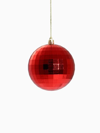 !09 Набор елочных шаров (набор 4 штуки) «Чары» d=10 см, цвет красный дизайн микс