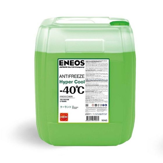 Антифриз ENEOS Hyper Cool -40 C, зелёный, 10 кг