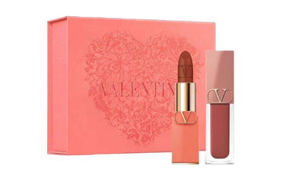 Valentino Lipstick Lip Gloss Box Makeup Sets Easy To Blend Complexion Set Of 2