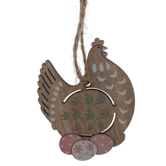 Набор из 8-ми изделий декоративных подвесных &quot;Курица/Петух&quot; (4,5*0,5*6), L12,5 W12,5 H1,5 см