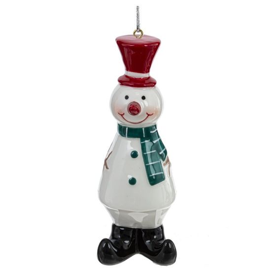 Фигурка декоративная подвесная &quot;Снеговик&quot;, L3,5 W3,5 H9,5 см 3в.