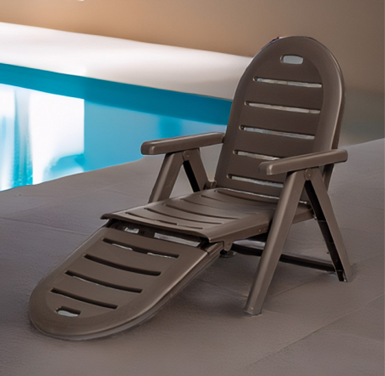 Шезлонг CAIMAN коричневый складной