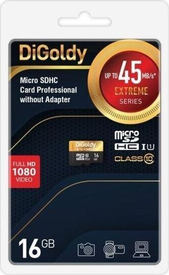 Карта памяти microSDHC 16GB Digoldy DG016GCSDHC10UHS-1-ElU1 w