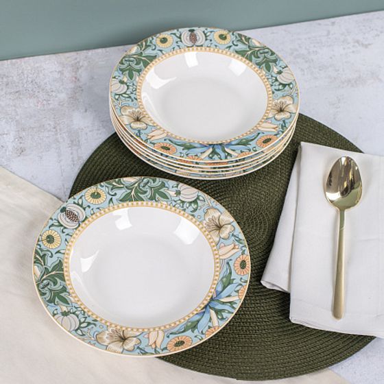 Набор суповых тарелок FLOWERS 6шт 21.8см