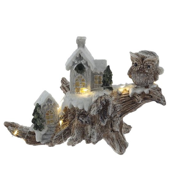 Фигурка декоративная &quot;Зимняя композиция&quot; с подсветкой  (LR44x2,прилаг), L2, L20,5 W9 H14 см, 2в.