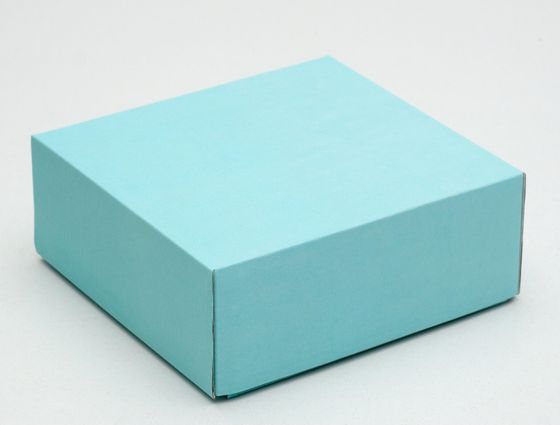 !09 Коробка сборная (набор 5 штук) крышка-дно, голубая, 14,5 х 14,5 х 6 см.