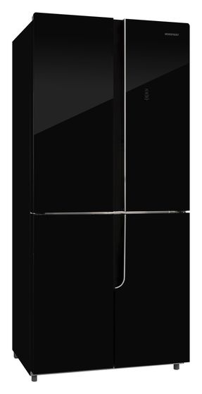 Холодильник NordFrost RFQ 510 NFGB inverter черное мерцающее стекло (Side-by-Side)