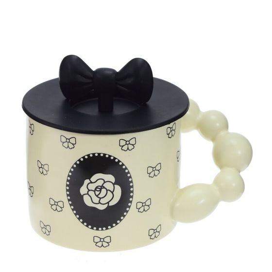 Кружка с крышкой, 400 мл, L14 W9,5 H10,5 см, дизайн микс