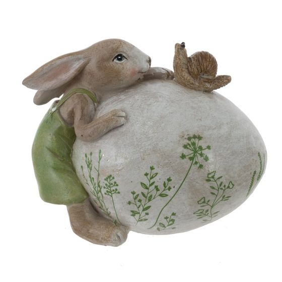Фигурка декоративная "Заяц с яйцом", L8 W5 H6,5 см