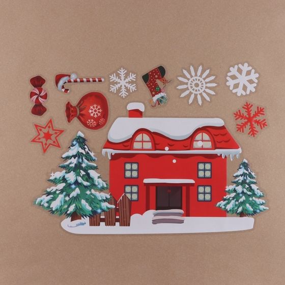 Наклейки на окна Merry Christmas, 2 шт., 35×50 см