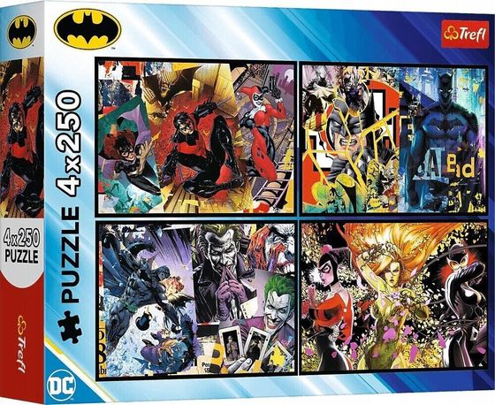 Trefl PUZZLE 4X250 TREFL BATMAN W AKCJI PUD6