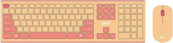Клавиатура+мышь Acer OCC205  беспроводной розовый/бежевый  (ZL.ACCEE.00F)