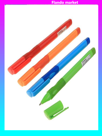 !09 Ручка шариковая (набор 7 штук) 0.7 мм, стержень синий, корпус с резиновым держателем, МИКС