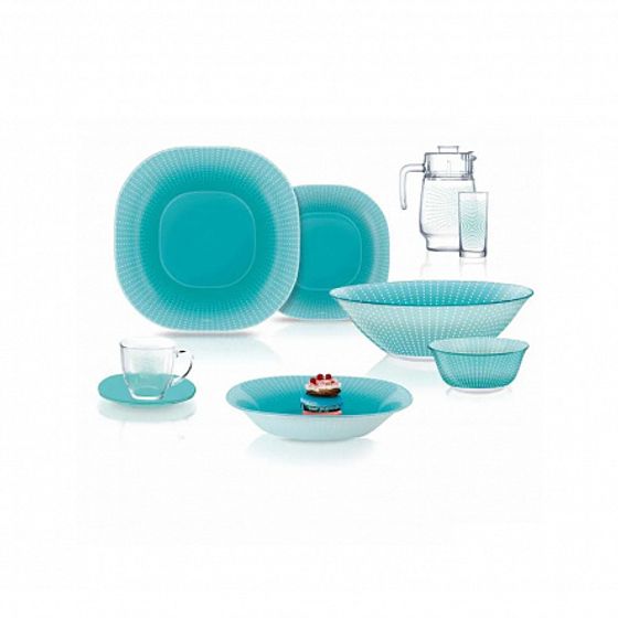 Набор столовый CARINA POP ART TURQUOISE 44 предмета