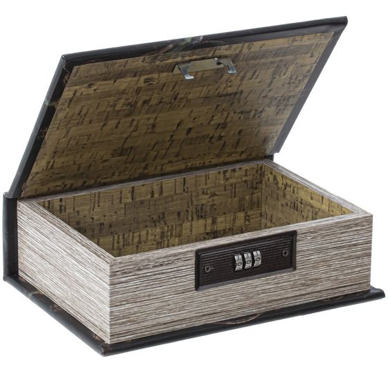 Шкатулка-книга с кодовым замком, Д16 Ш7 В22 см