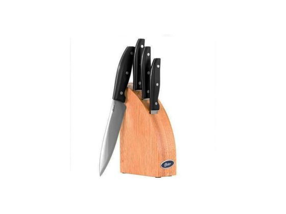 Oster 62377.05 5 Piece Granger Cutlery Set with Halfmoon Natural Wood Block