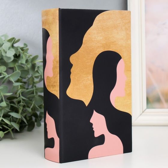 Шкатулка книга-сейф «Лица», дерево, искусственная кожа, 21×13×5 см