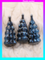 !09 Набор елочных украшений (набор 3 штуки) &quot;Ёлочка в сугробах&quot; 5х9,5 см. цвет синий