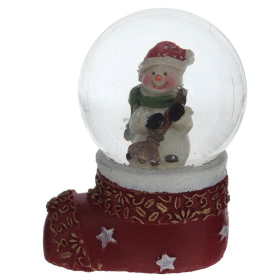 Фигурка декоративная &quot;Дед Мороз/Снеговик&quot; в стекл шаре, L5 W4,5 H7 см, 2в.