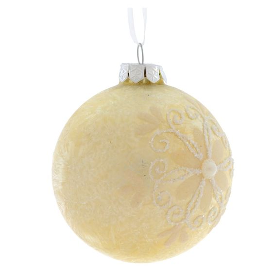 Украшение новогоднее Шар "Нежная ромашка", D 8 см, L8 W8 H8 см