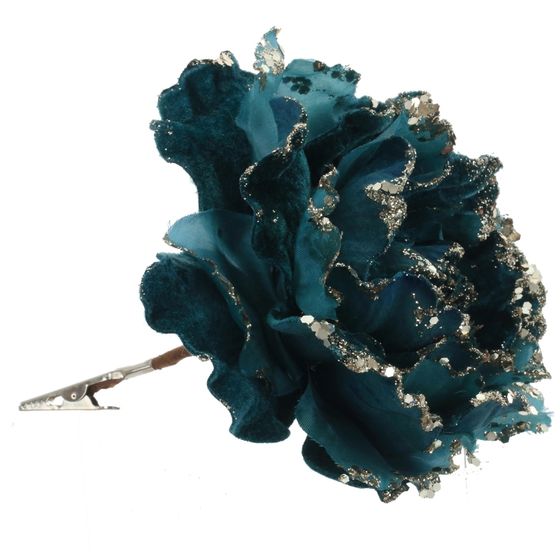 Цветок искусственный &quot;Роза&quot; (на клипсе), L15 W15 H13 см