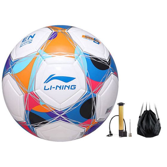 LiNing Size 5 Soccer TPU Machine Stitched Soccer Ball Unisex Multicolor